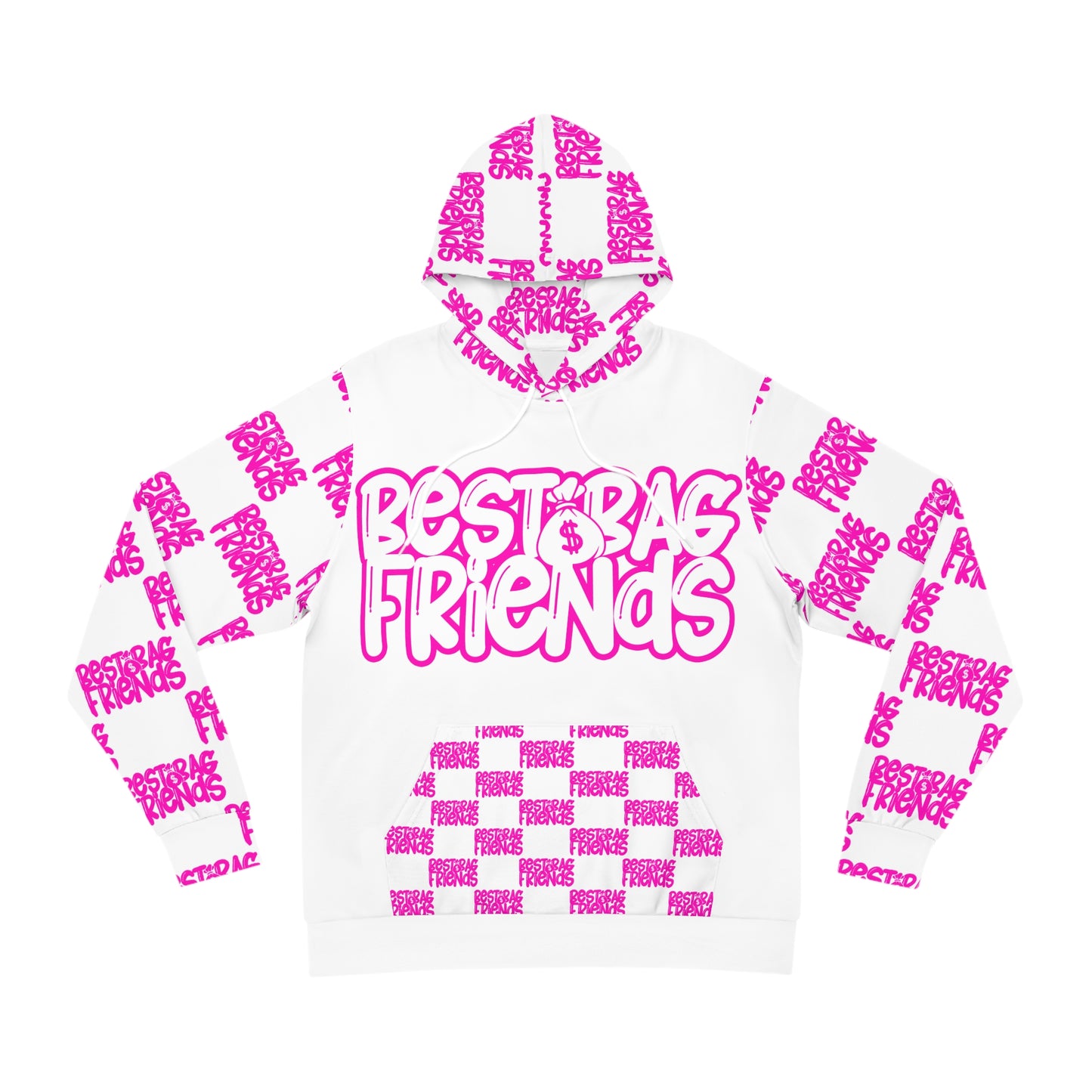 Best Bag Friends Hoodie in Checkered White
